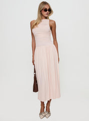 Reveur Ruched Maxi Dress Pink